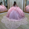 SE005-2 Princess Quinceanera Dresses for Sweet 16 Tulle Lace Appliqued Prom Party Dresses