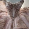 SE008-3 Sweetheart Tulle Ruffle Lace Appliqued Blush Quinceanera Dresses for Sweet 16 Party