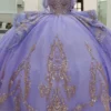 SE010-1 Princess Tulle Lace Beaded Lilac Quinceanera Dresses Ball Gown Sweet 15 Party Dress
