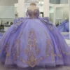 SE010-6 Princess Tulle Lace Beaded Lilac Quinceanera Dresses Ball Gown Sweet 15 Party Dress