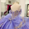SE010-8 Princess Tulle Lace Beaded Lilac Quinceanera Dresses Ball Gown Sweet 15 Party Dress