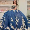 Gorgeous Glittery Tulle Appliqued Off Shoulder Quinceanera Dresses for Sweet 16